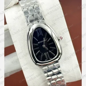 Bulgari Serpenti Siyah Kadran Çelik Bileklik Super Clone ETA Eta Saat yan görünüm