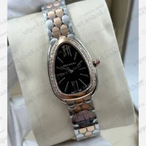 Bulgari Serpenti Siyah Kordon Yan Görsel Super Clone ETA Eta Saat detay 4
