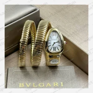 Bulgari Serpenti Tubogas Altın Beyaz Kadran Super Clone ETA Eta Saat detay 3