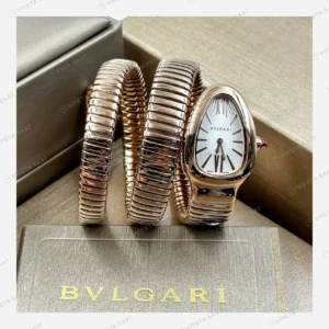Bulgari Serpenti Tubogas Çift Renk Beyaz Kadran Super Clone ETA Eta Saat detay 3