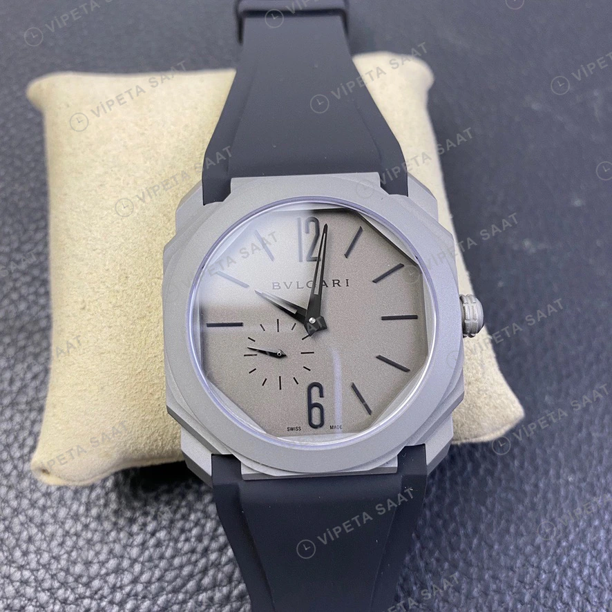 Bvlgari Octo Finissimo Gumus Kadran Kaucuk Kordon Super Clone Eta Eta Saat detay 4