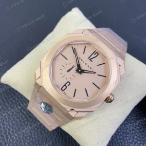 Bvlgari Octo Finissimo Rose Kasa Sampanya Kadran Celik Kordon Super Clone Eta Saat görünüm 1