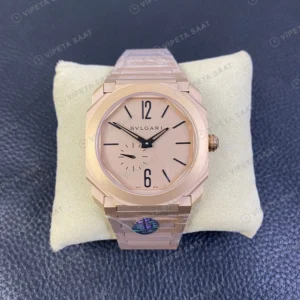 Bvlgari Octo Finissimo Rose Kasa Sampanya Kadran Celik Kordon Super Clone Eta Saat görünüm 2