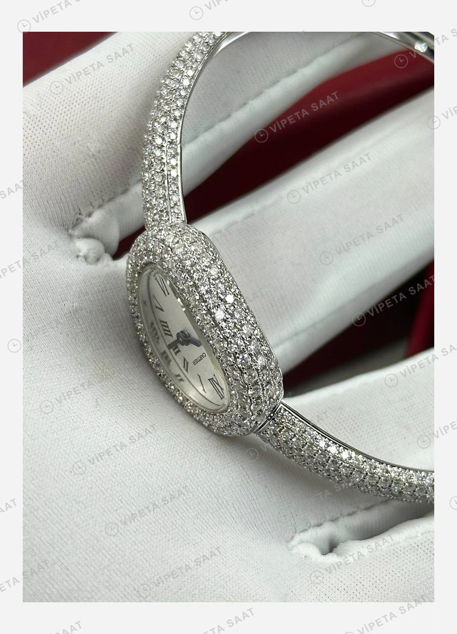Cartier Baignoire Oval Kutu Display Super Clone ETA Eta Saat detay 4