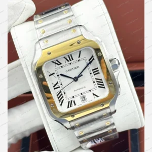 Cartier Ballon Bleu Beyaz Çift Renk Altın Kadran Super Clone ETA Eta Saat detay 6