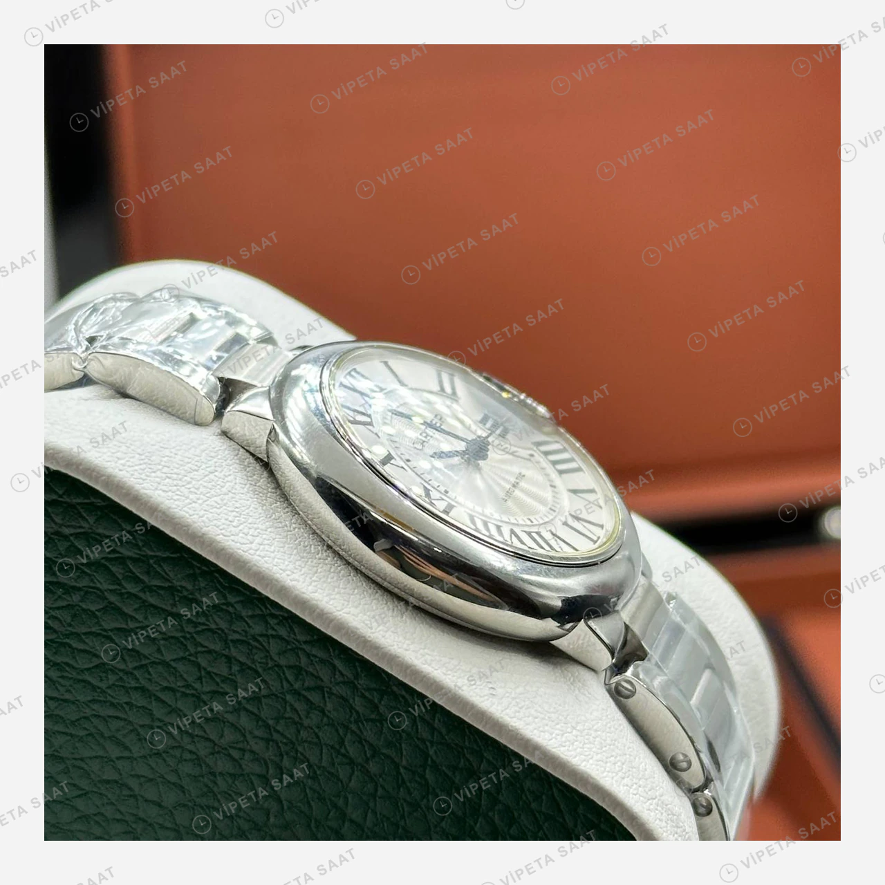 Cartier Ballon Bleu Beyaz Kadran Çelik Bileklik Super Clone ETA Eta Saat detay 3