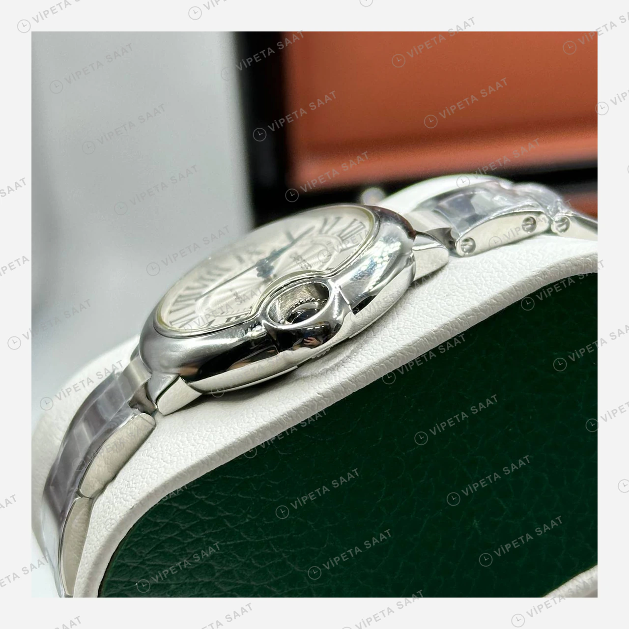 Cartier Ballon Bleu Beyaz Kadran Çelik Bileklik Super Clone ETA Eta Saat detay 6