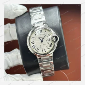 Cartier Ballon Bleu Beyaz Kadran Çelik Super Clone ETA Eta Saat detay 6