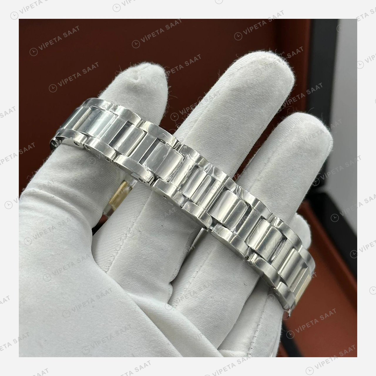 Cartier Ballon Bleu Beyaz Kadran Çift Renk Çelik Super Clone ETA Eta Saat detay 4