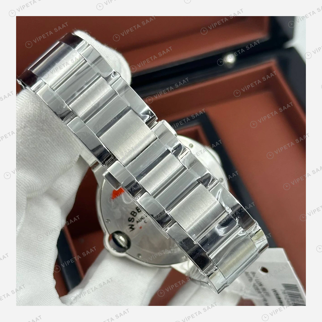 Cartier Ballon Bleu Çelik Arka Kapak Görsel Super Clone ETA Eta Saat detay 3