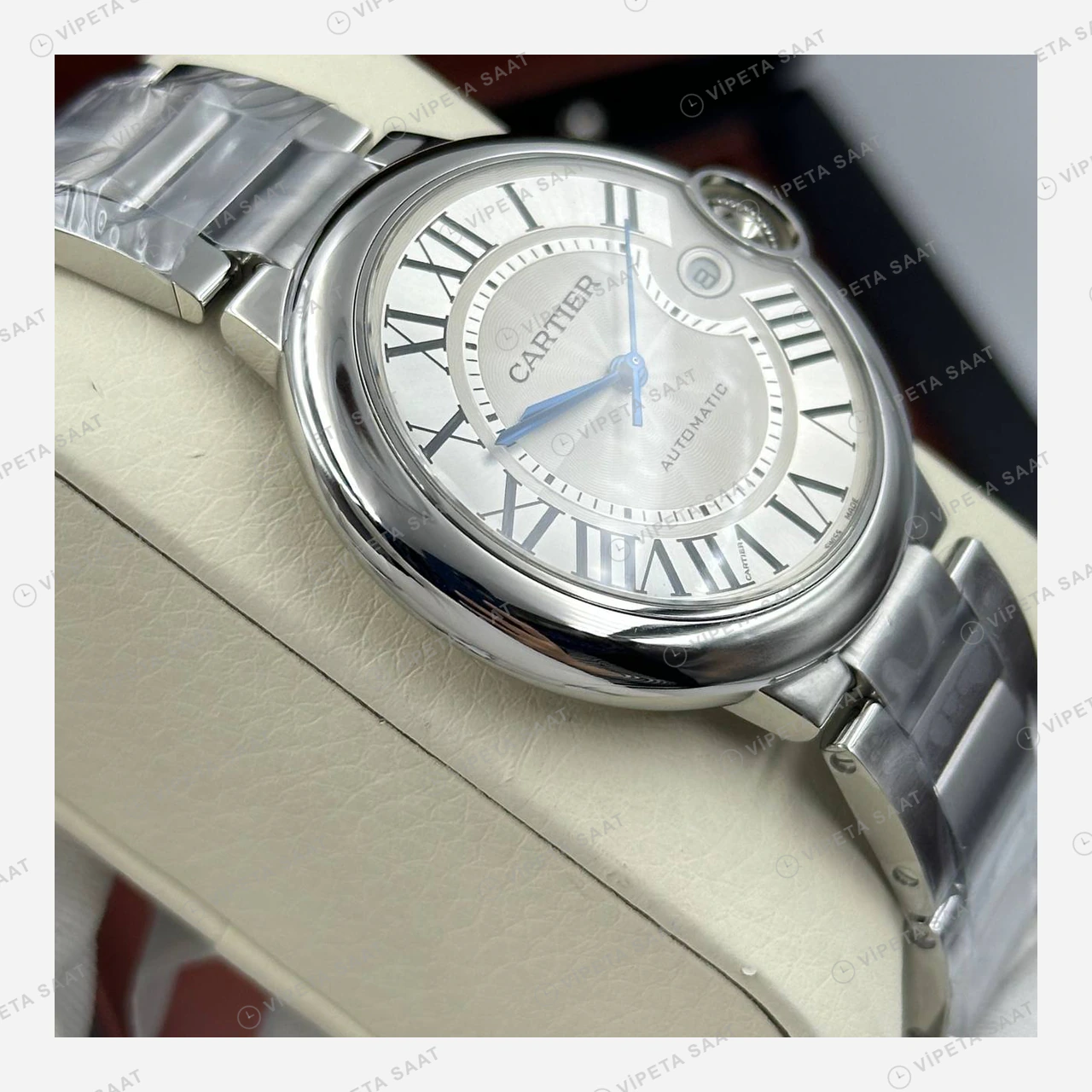 Cartier Ballon Bleu Çelik Arka Kapak Görsel Super Clone ETA Eta Saat detay 5