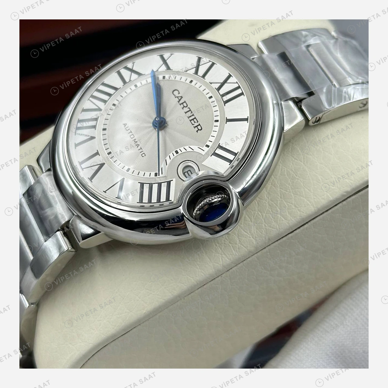 Cartier Ballon Bleu Çelik Arka Kapak Görsel Super Clone ETA Eta Saat detay 6