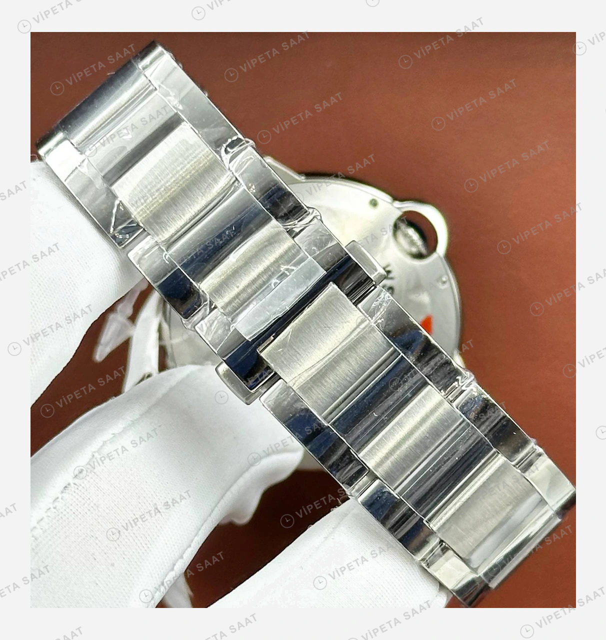 Cartier Ballon Bleu Mavi Kadran Çelik Gece Super Clone ETA Eta Saat detay 4