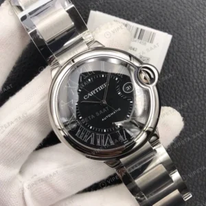 Cartier Ballon Bleu Siyah Kadran Celik Kasa Celik Kordon Super Clone Eta Saat görünüm 1