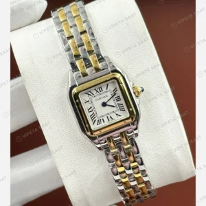 Cartier Santos Beyaz Çift Renk Kadran Super Clone ETA Eta Saat detay 4