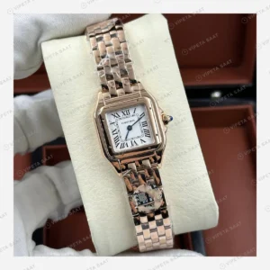 Cartier Santos Rose Gold Beyaz Çift Renk Super Clone ETA Eta Saat detay 6