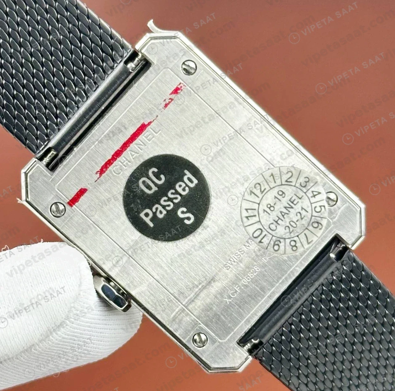 Chanel Boy-Friend Siyah Kadran Tweed Mini Super Clone ETA Saat detay 4