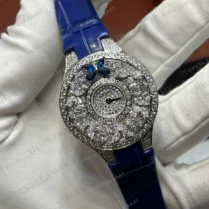 Graff Diamond Elmas Taşlı Mavi Deri Super Clone ETA Saat detay 6