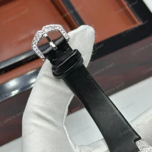 Graff Diamond Elmas Taşlı Pave Siyah Deri Gündüz Super Clone ETA Saat karşıdan görünüm