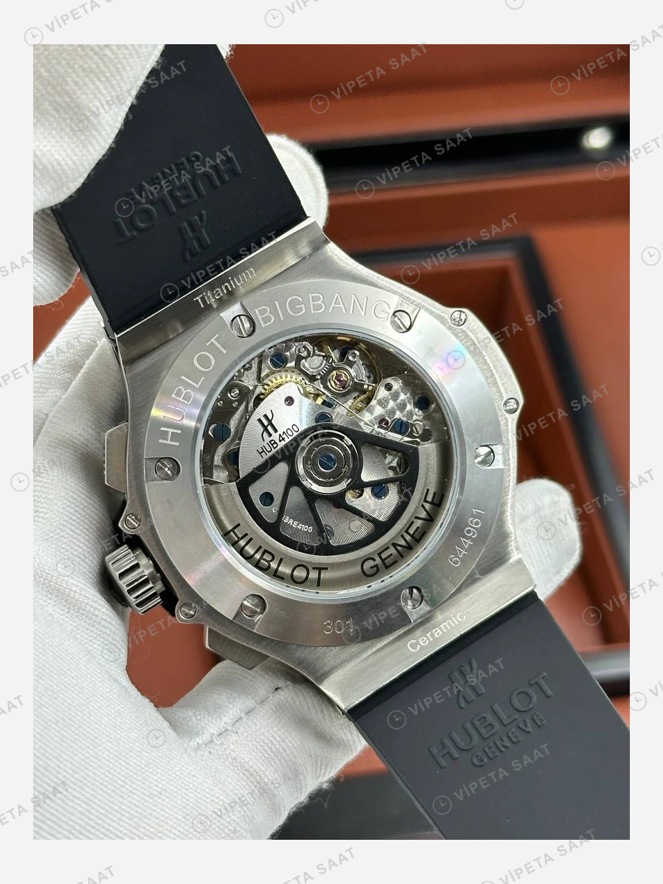 Hublot Big Bang Çelik Seramik Kronograf Gece Super Clone ETA Eta Saat detay 4