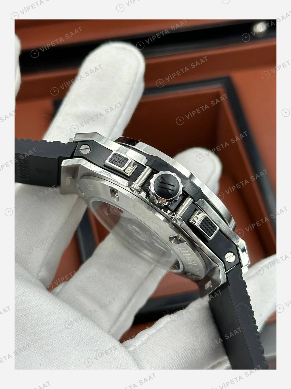 Hublot Big Bang Çelik Seramik Kronograf Gece Super Clone ETA Eta Saat detay 6