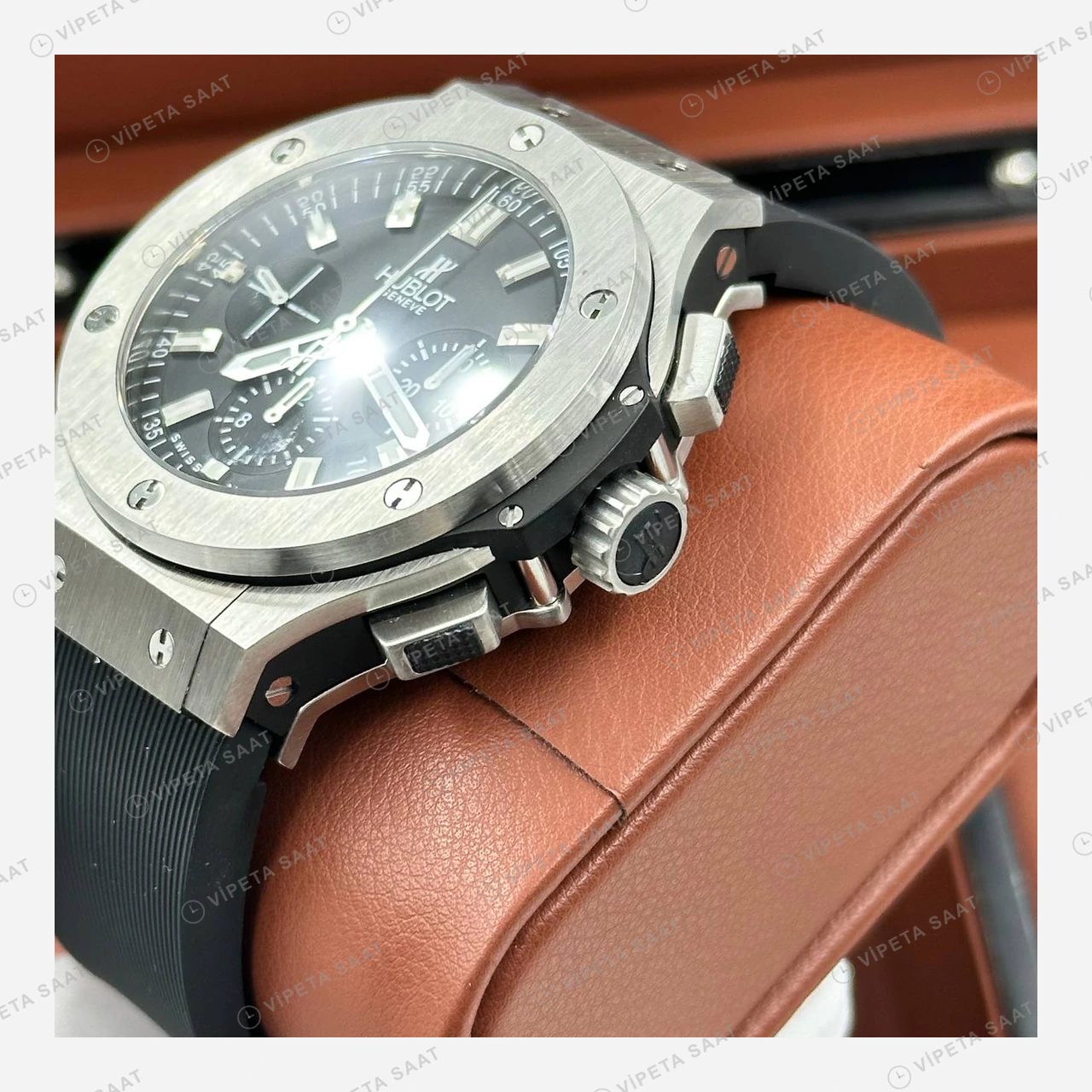 Hublot Big Bang Çelik Siyah Kronograf Klasik Super Clone ETA Eta Saat detay 3