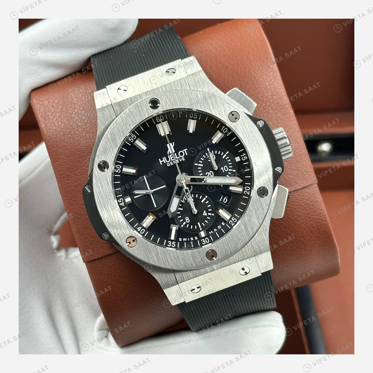 Hublot Big Bang Çelik Siyah Kronograf Klasik Super Clone ETA Eta Saat detay 6
