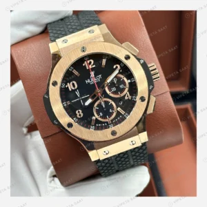 Hublot Big Bang Full Rose Altın Siyah Kronograf Super Clone ETA Eta Saat detay 5