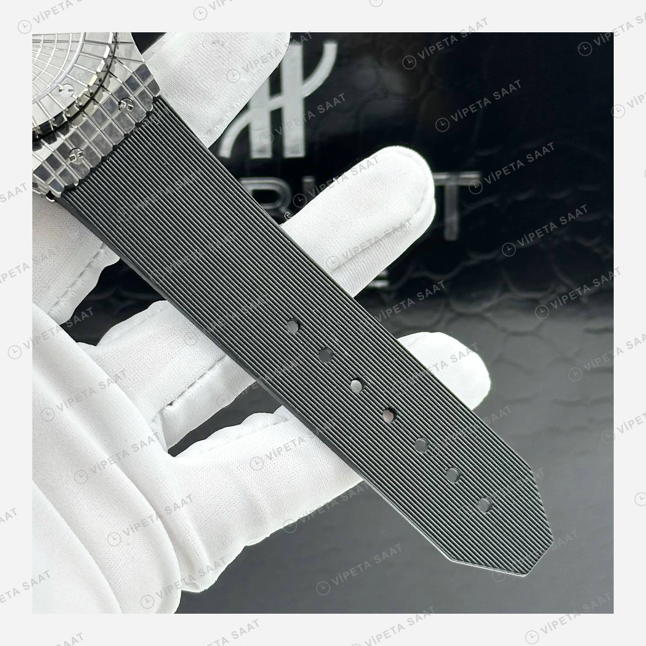Hublot Big Bang Gümüş Pave Taşlı Kadran Gece Super Clone ETA Eta Saat detay 6