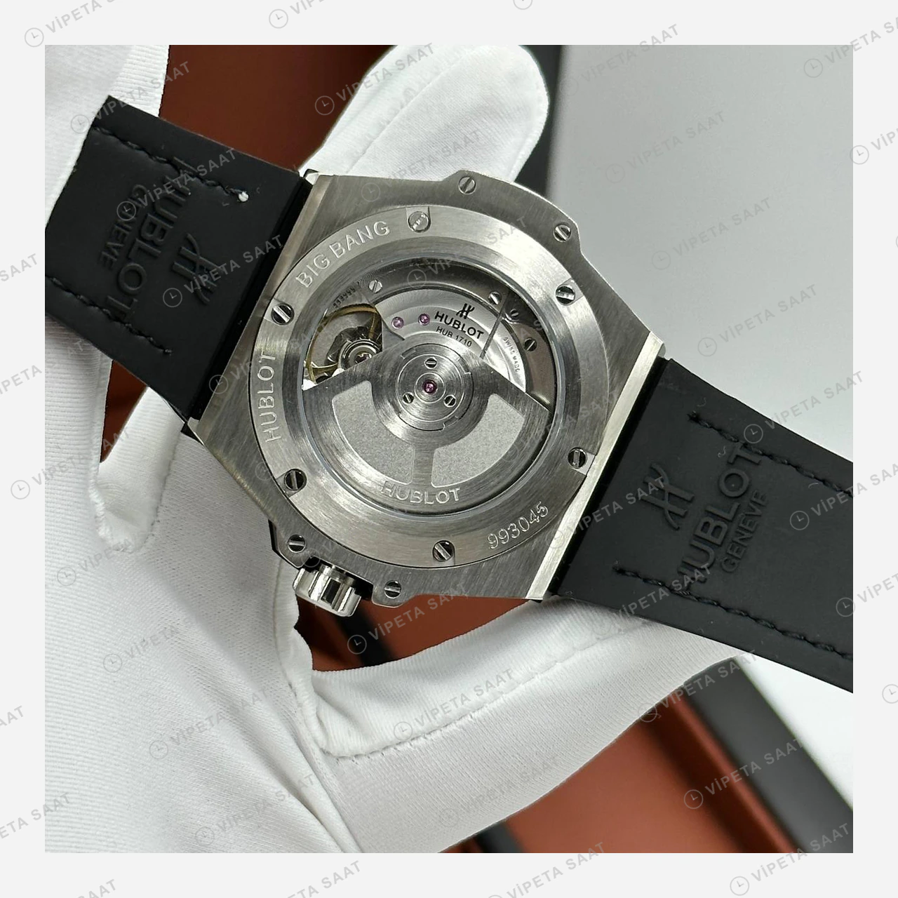 Hublot Big Bang Mavi Kadran Baget Taşlı Deri Super Clone ETA Eta Saat detay 7