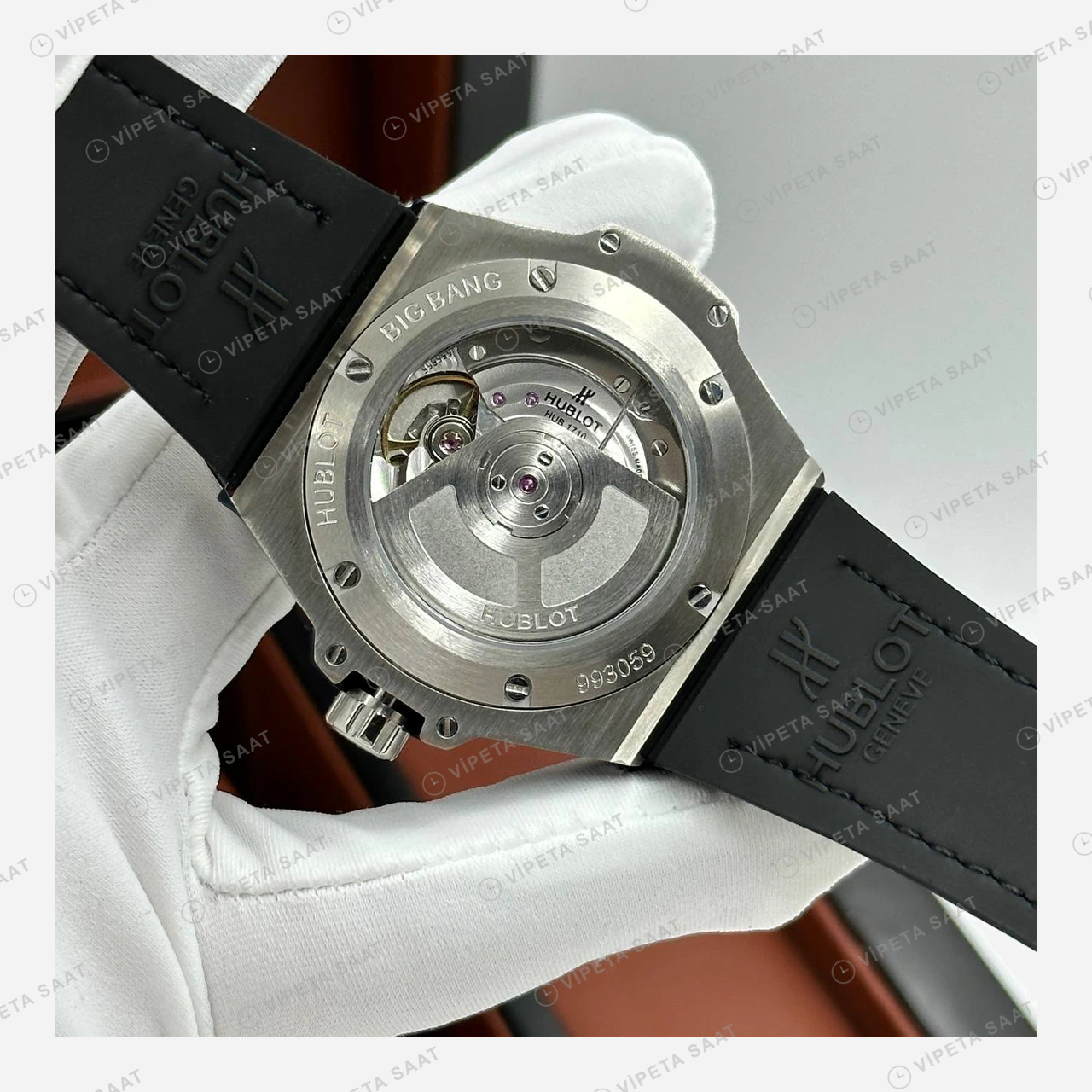 Hublot Big Bang Mavi Kadran GMT Elmas Taşlı Deri Super Clone ETA Eta Saat detay 7