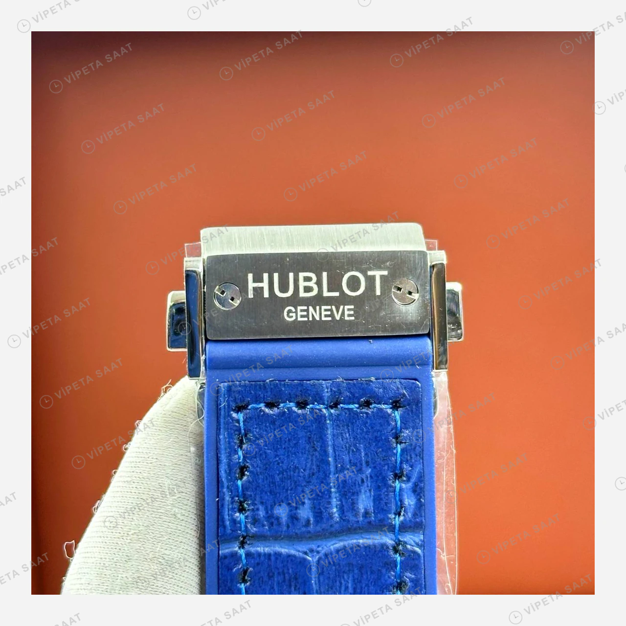 Hublot Big Bang Mavi Kronograf Çelik Deri Super Clone ETA Eta Saat detay 5