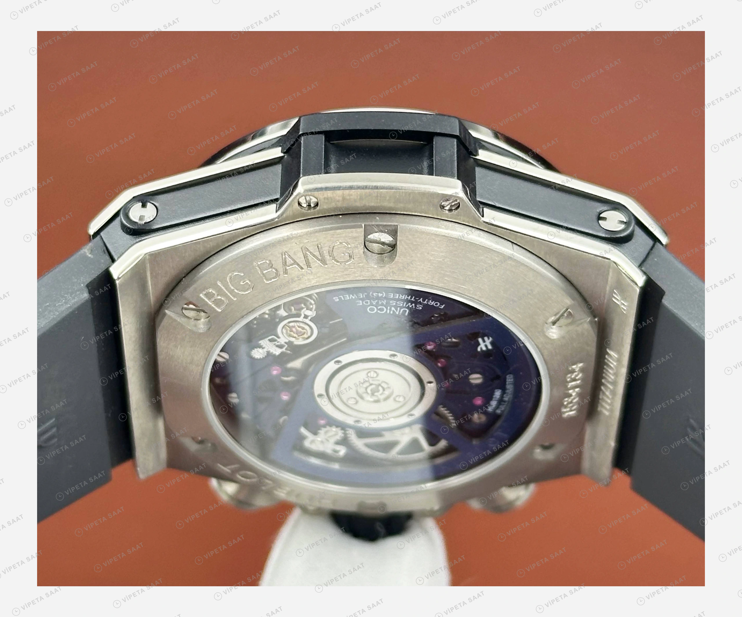 Hublot Big Bang Mavi Kronograf Çelik Kauçuk Parlak Super Clone ETA Eta Saat detay 3