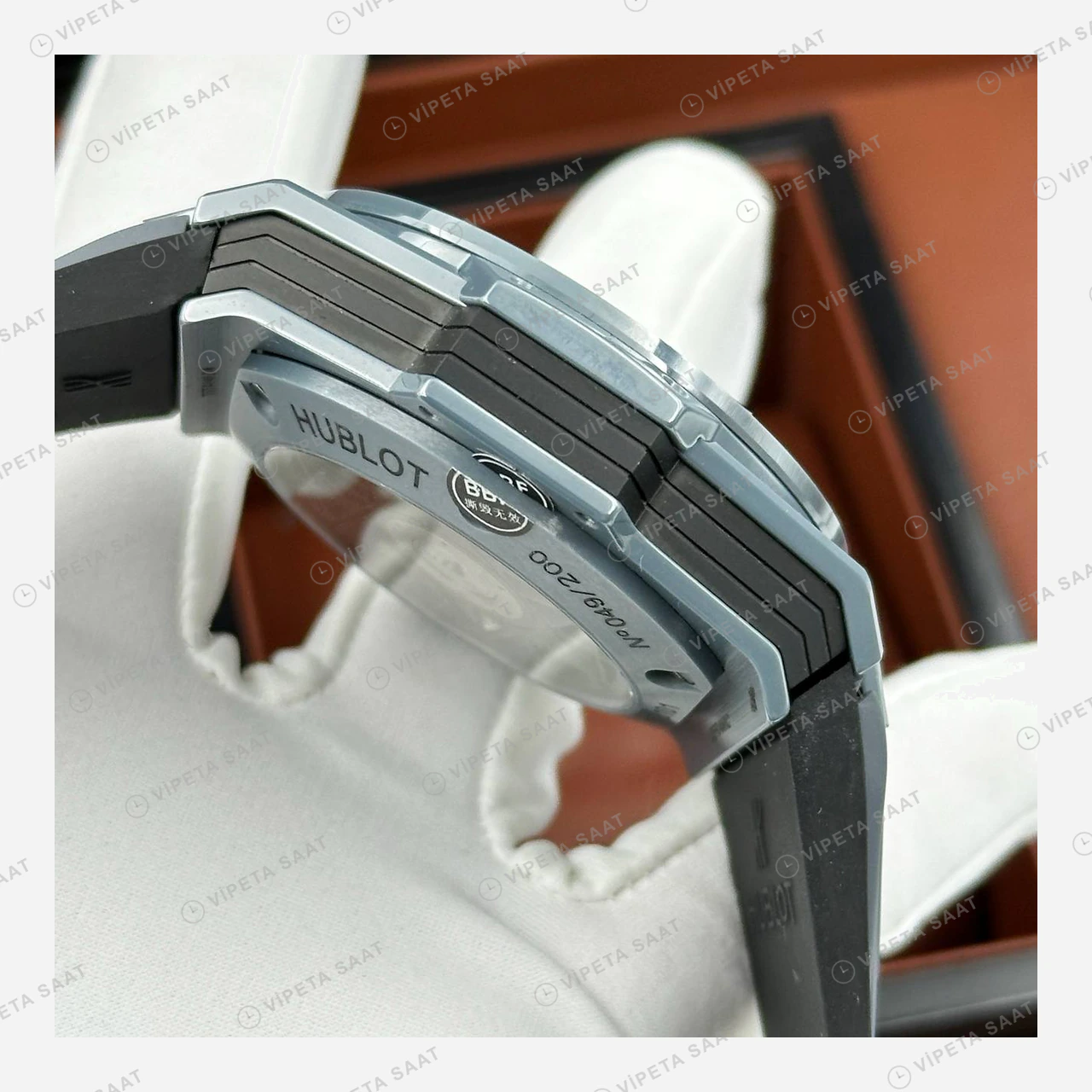 Hublot Big Bang Sang Bleu Gri Titanyum Geometrik Skeleton Super Clone ETA Eta Saat detay 4