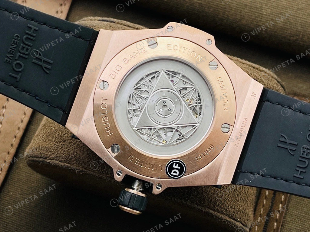 Hublot Big Bang Sang Bleu Rose Kasa Siyah Kadran Siyah Deri Super Clone Eta Eta Saat detay 11