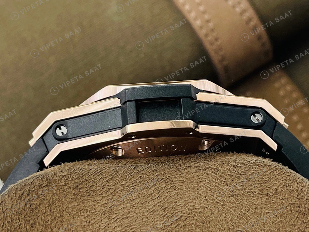 Hublot Big Bang Sang Bleu Rose Kasa Siyah Kadran Siyah Deri Super Clone Eta Eta Saat detay 4