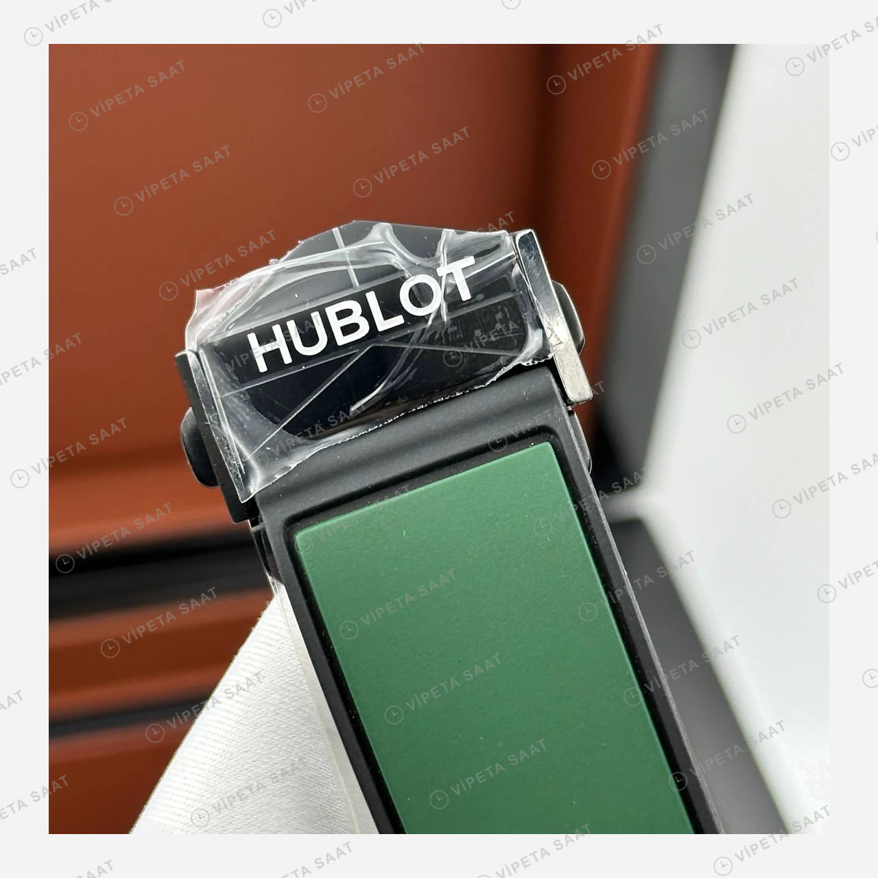 Hublot Big Bang Sang Bleu Yeşil Geometrik Skeleton Kauçuk Super Clone ETA Eta Saat detay 4