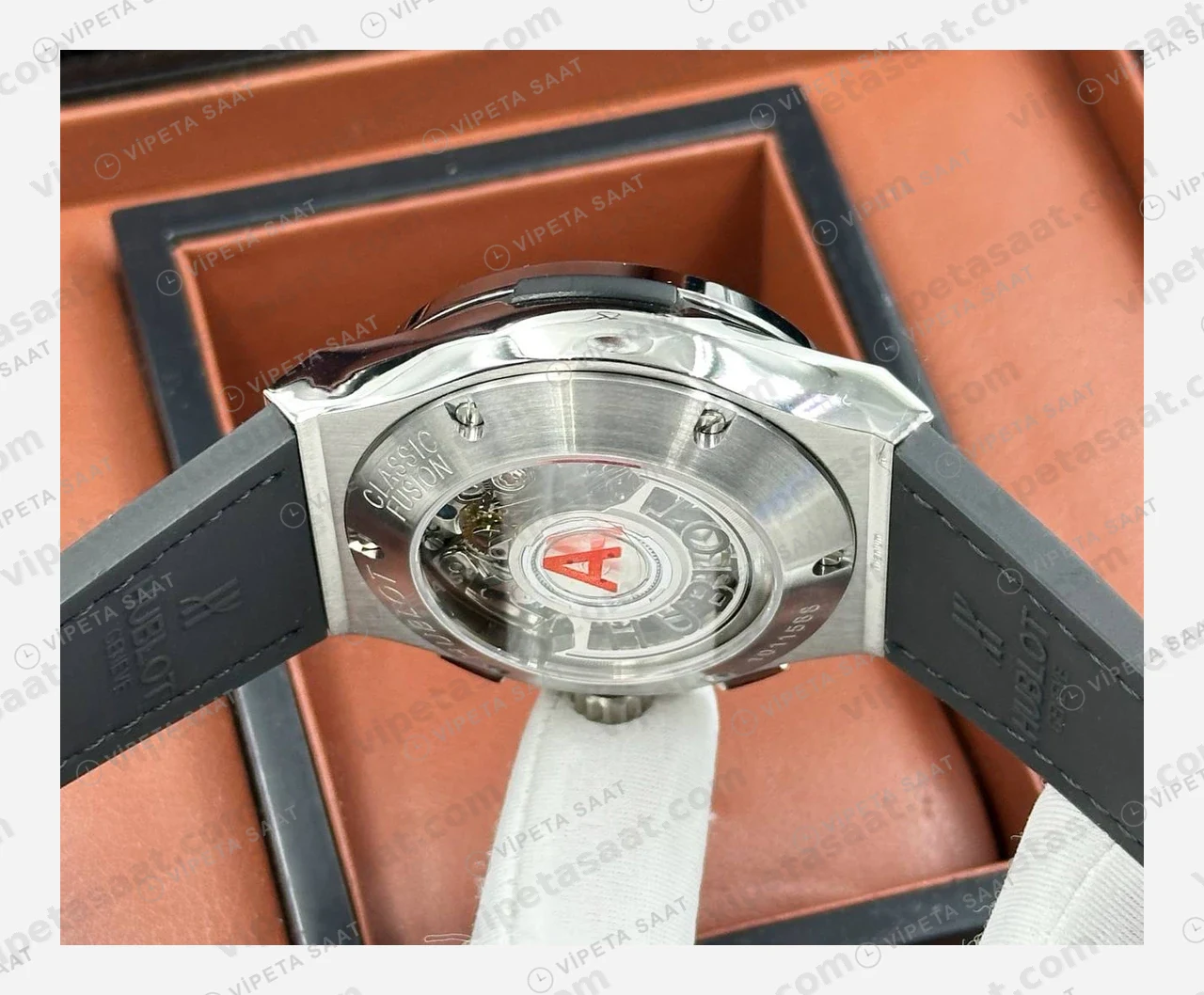 Hublot Big Bang Siyah Kronograf Çelik Bileklik Super Clone ETA Eta Saat detay 4
