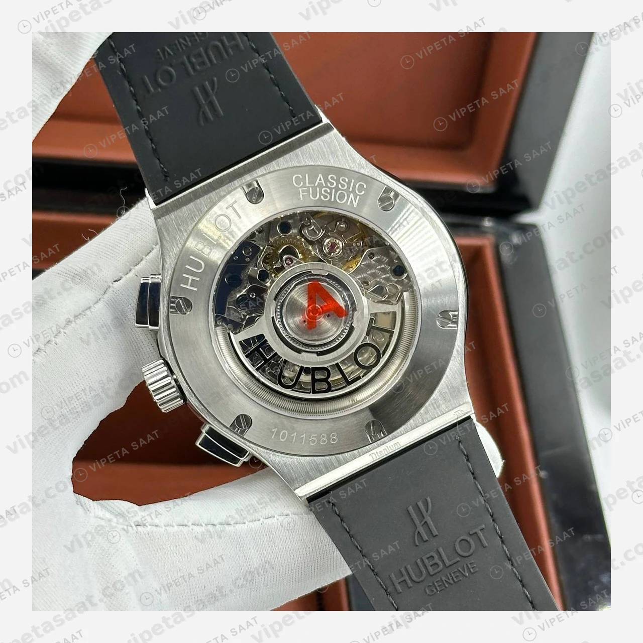 Hublot Big Bang Siyah Kronograf Çelik Bileklik Super Clone ETA Eta Saat detay 5
