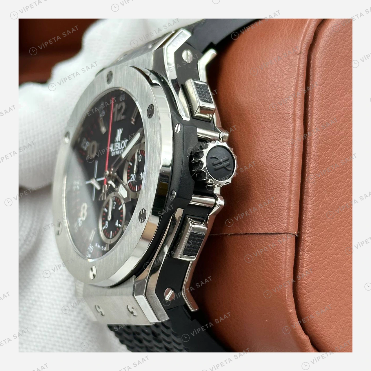 Hublot Big Bang Siyah Kronograf Çelik Gece Super Clone ETA Eta Saat detay 3