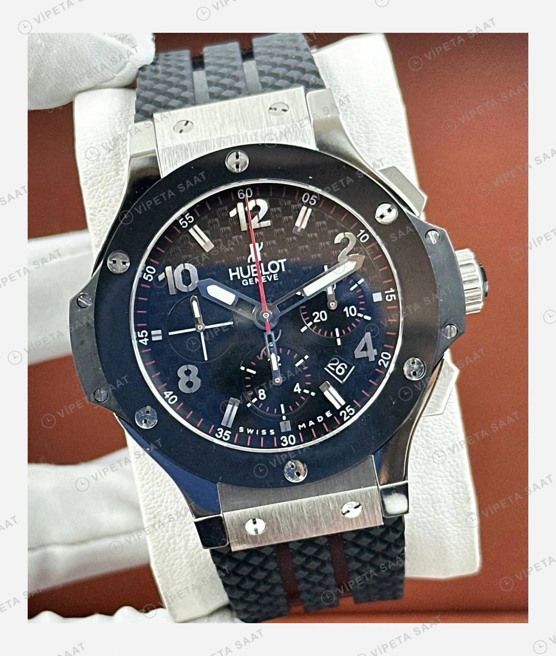 Hublot Big Bang Siyah Seramik Kronograf Gündüz Super Clone ETA Eta Saat detay 3