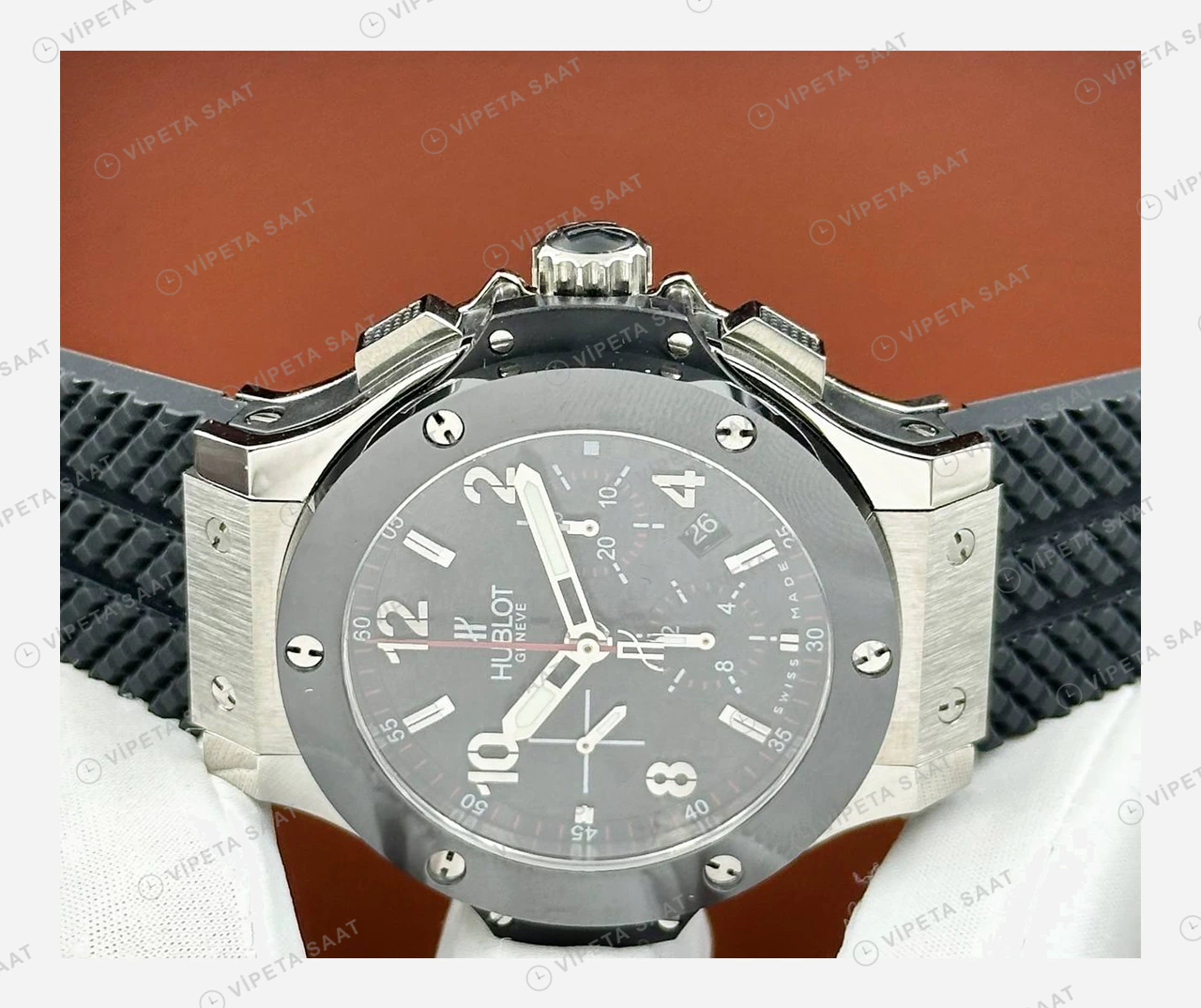 Hublot Big Bang Siyah Seramik Kronograf Gündüz Super Clone ETA Eta Saat detay 5