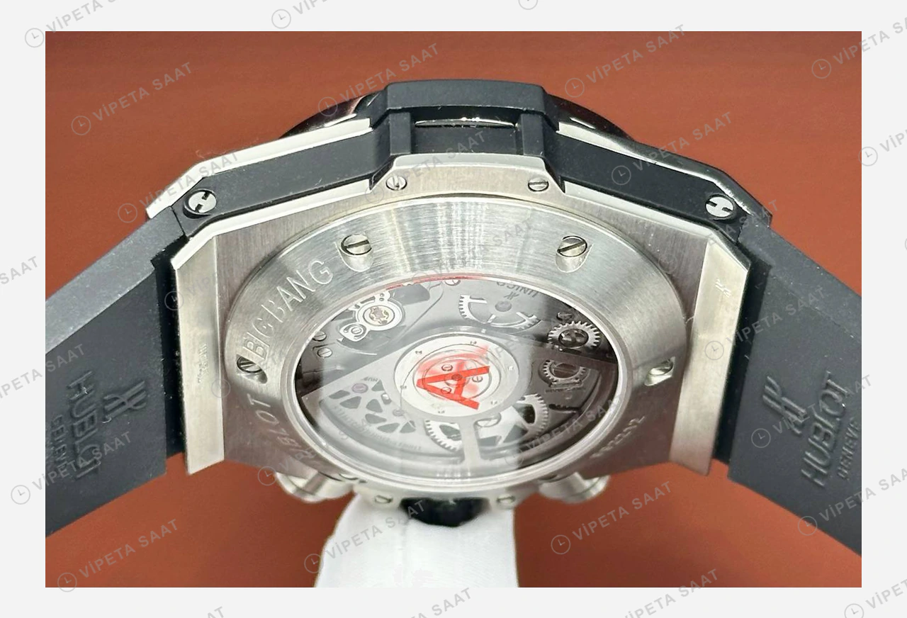 Hublot Big Bang Siyah Tourbillon Elmas Taşlı Kronograf Super Clone ETA Eta Saat detay 4