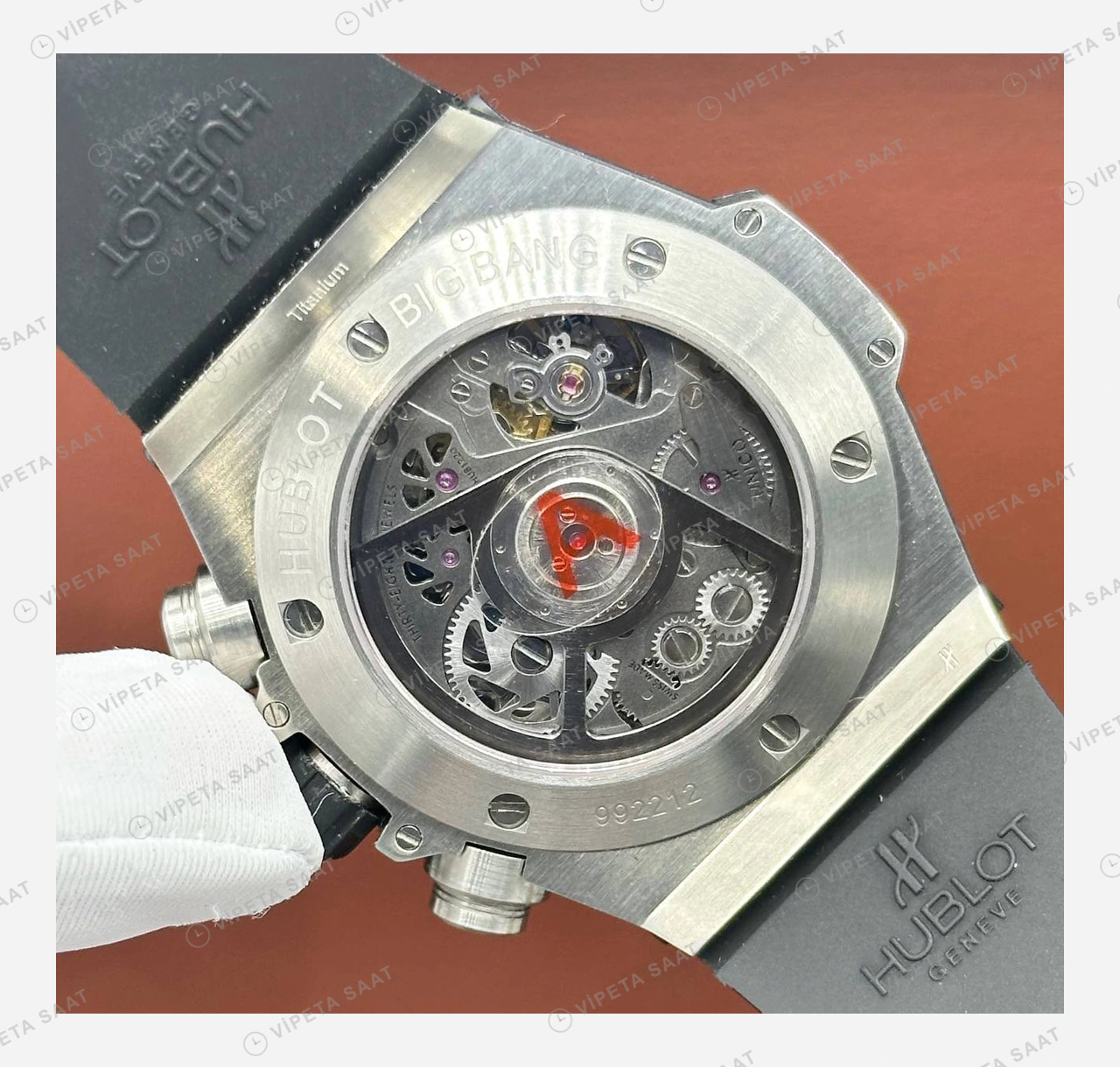 Hublot Big Bang Siyah Tourbillon Elmas Taşlı Kronograf Super Clone ETA Eta Saat detay 5