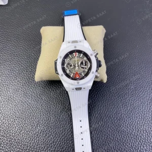 Hublot Big Bang Unico Iskelet Kadran Beyaz Seramik Kasa Kaucuk Kordon Super Clone Eta Eta Saat karşıdan görünüm