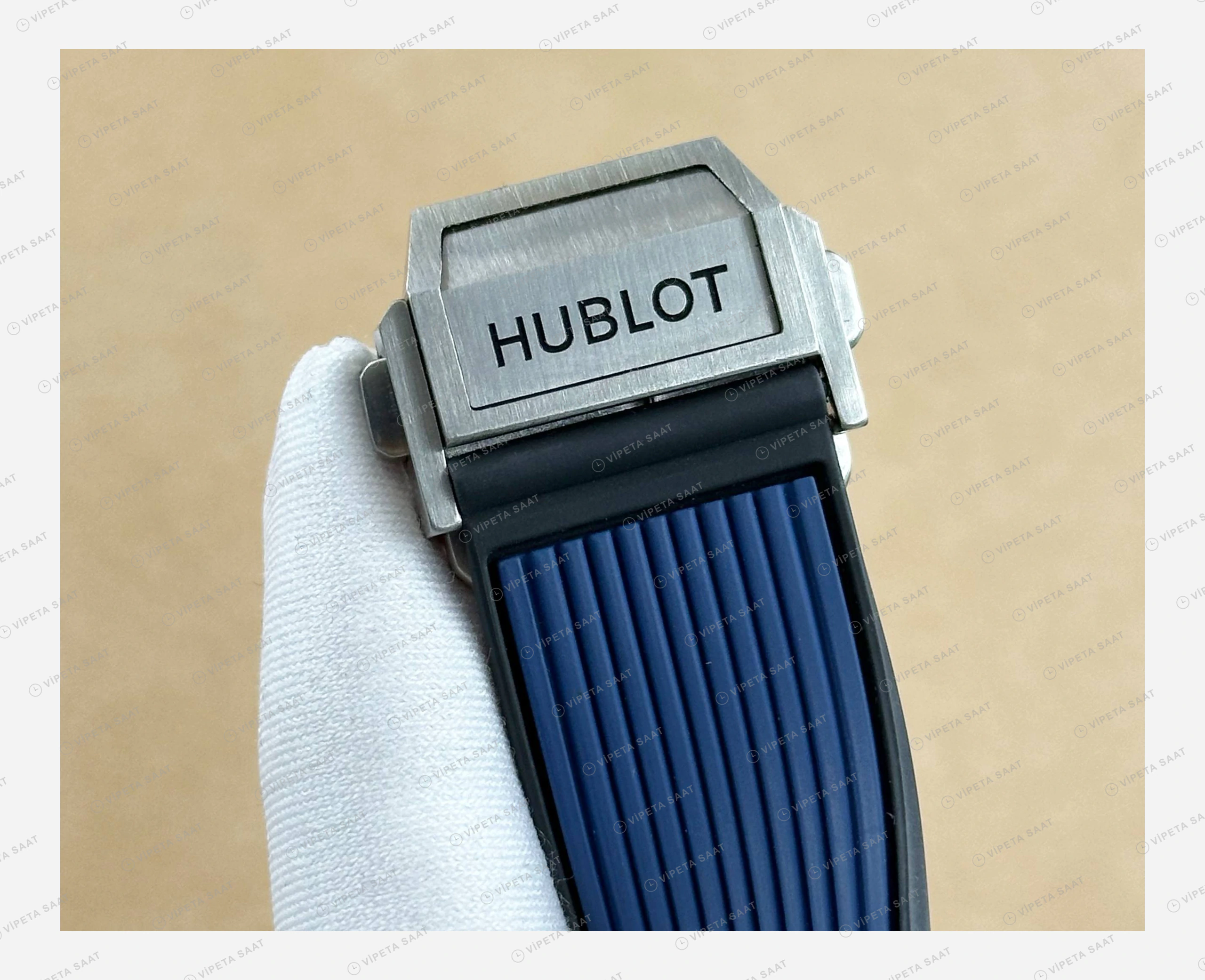 Hublot Big Bang Unico Mavi Skeleton Kronograf Lacivert Kauçuk Super Clone ETA Eta Saat detay 3