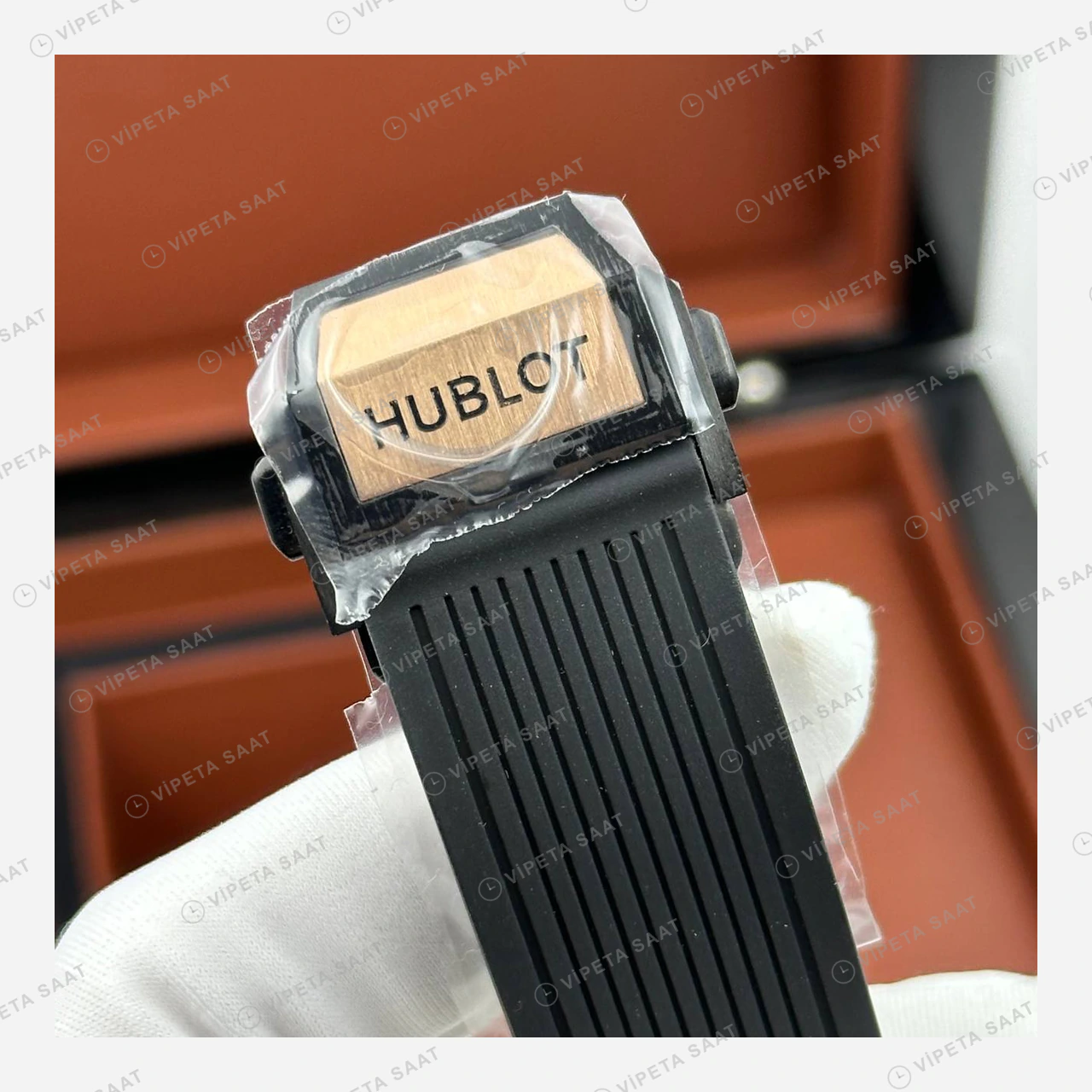 Hublot Big Bang Unico Rose Gold Siyah Skeleton Kronograf Super Clone ETA Eta Saat detay 4