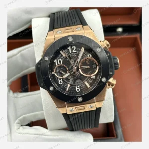 Hublot Big Bang Unico Siyah Seramik Skeleton Kronograf Super Clone ETA Eta Saat detay 5