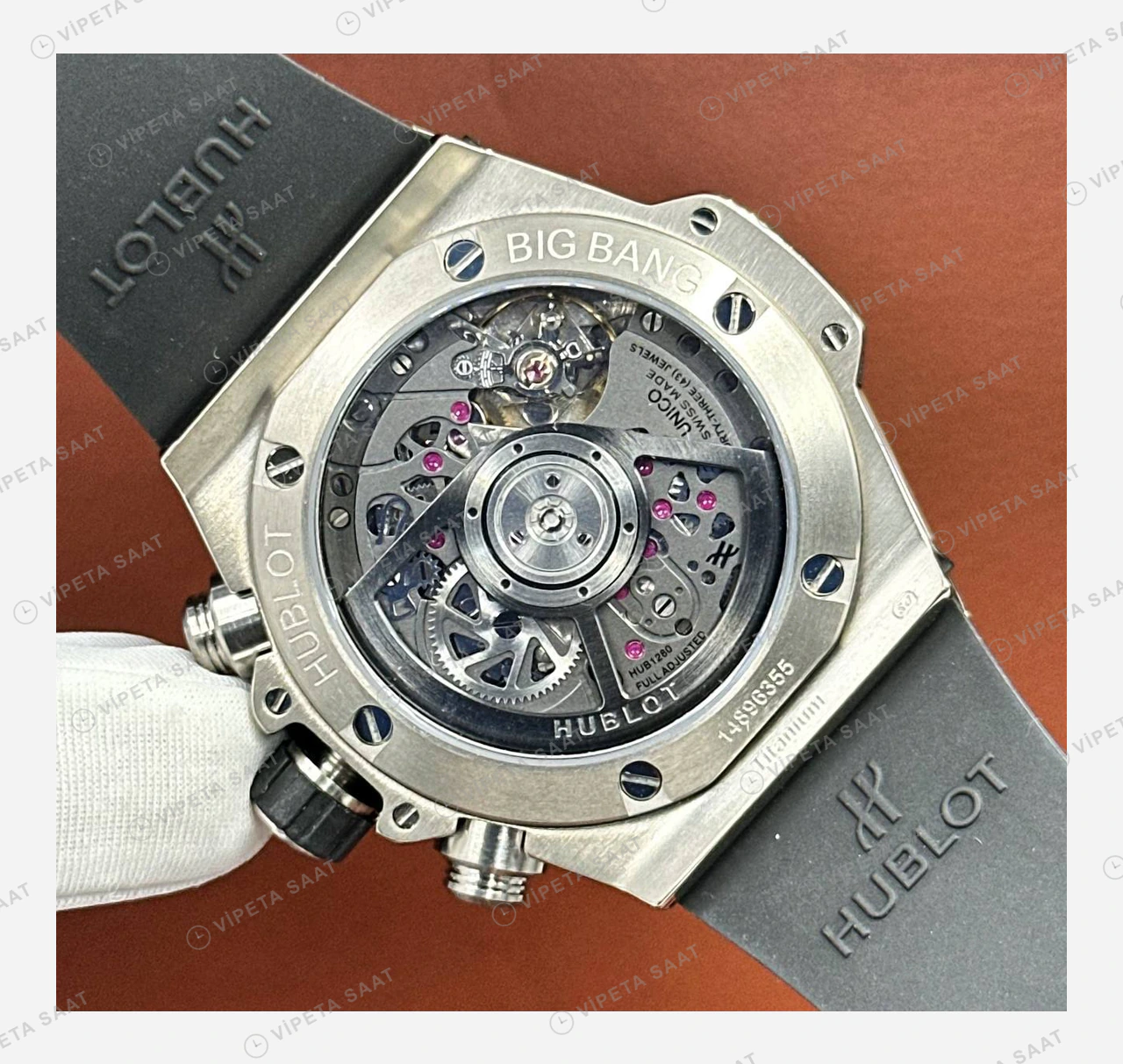Hublot Big Bang Unico Titanyum Skeleton Kronograf Gündüz Super Clone ETA Eta Saat detay 4