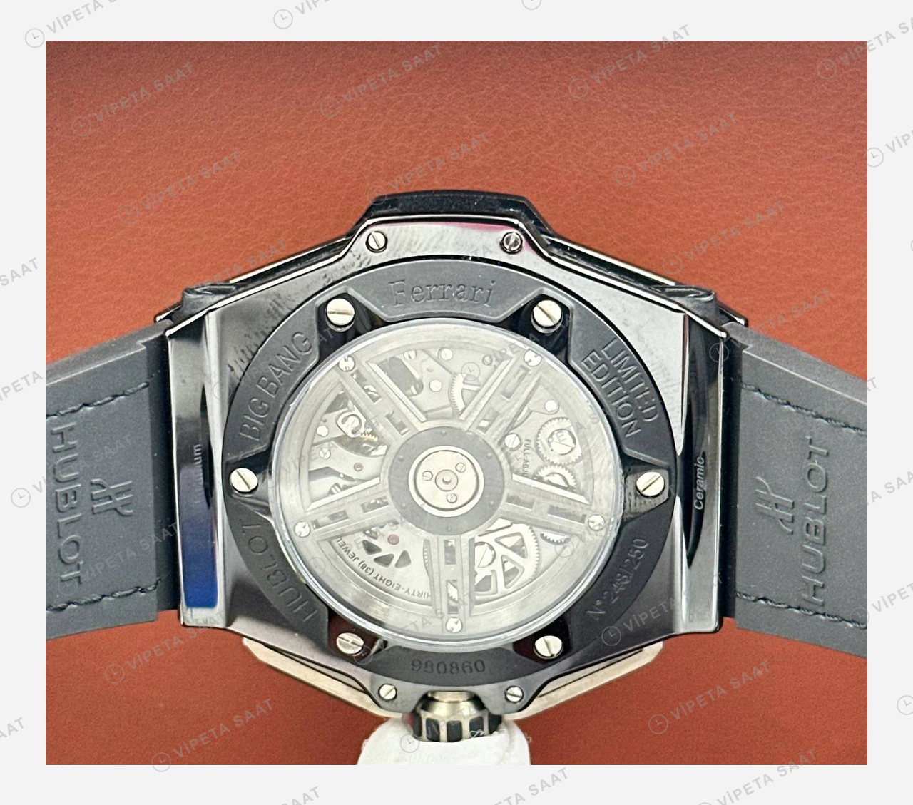 Hublot Big Bang Unico Titanyum Skeleton Kronograf Kauçuk Super Clone ETA Eta Saat yan görünüm